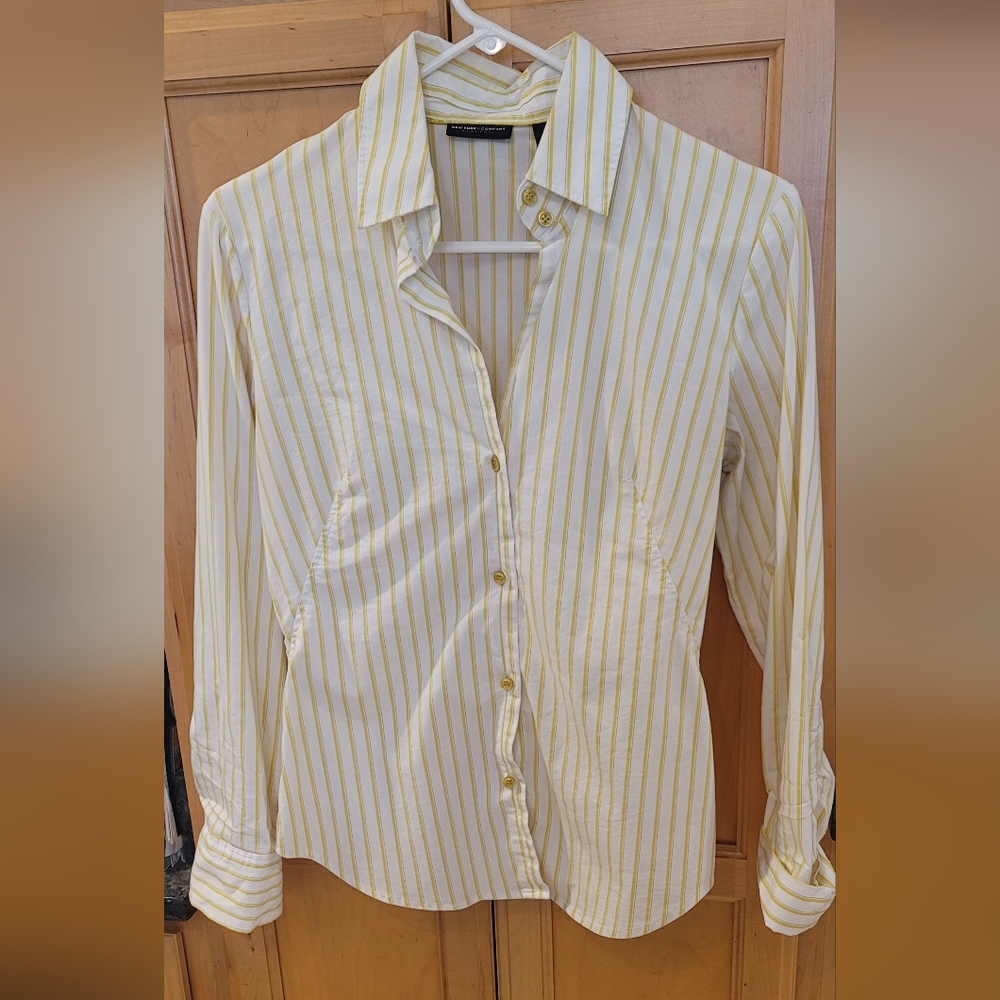 Yellow Striped Button-Up Shirt